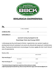 Deklaracja wstąpienia do RKS Bock w Rawiczu